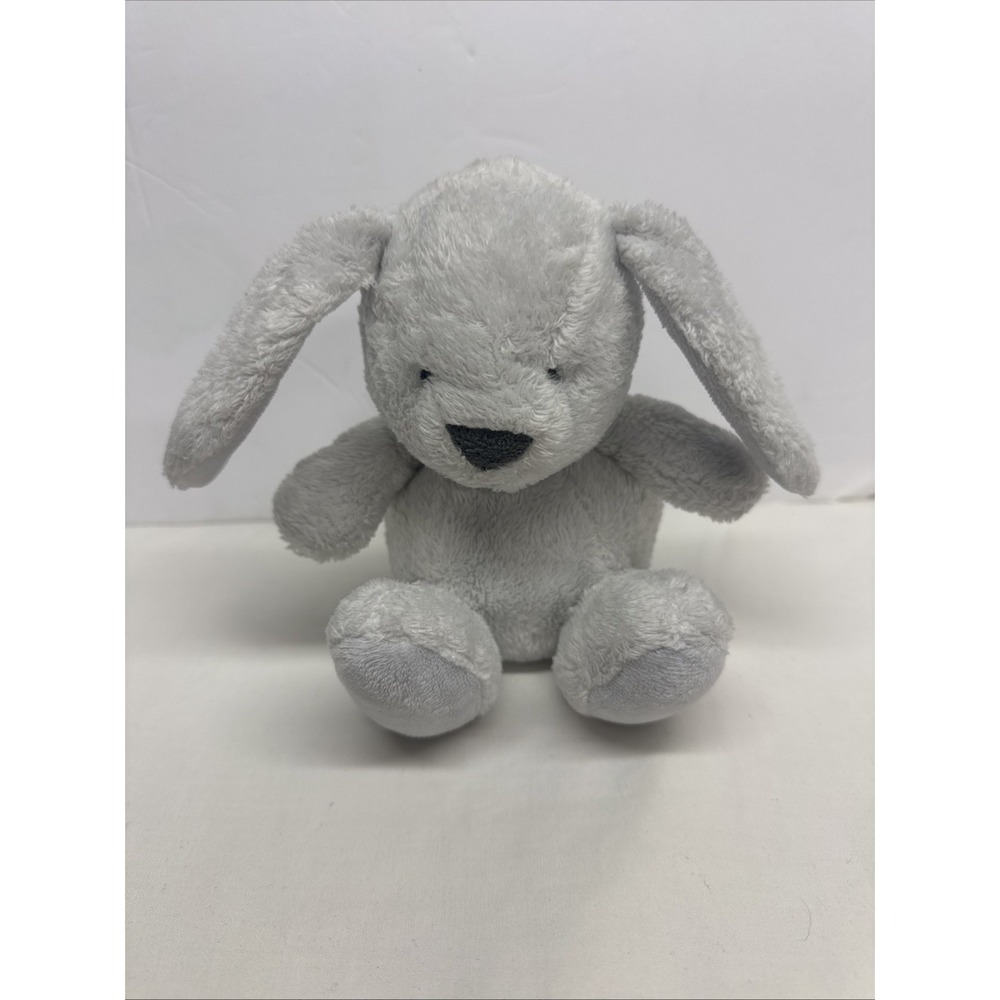 Just One You Carters White Gray Bunny Rabbit Plush 6" Sitting Stuffed Animal Toy